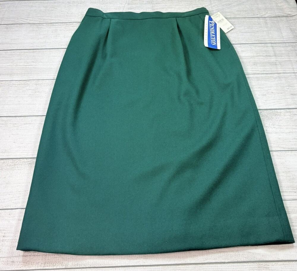 Pendleton Women’s Vintage 100% Virgin Wool Green Pencil Skirt Size 12